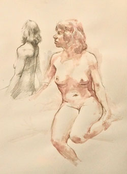 Life Drawing, mixed edia