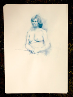 life drawing, mixed media