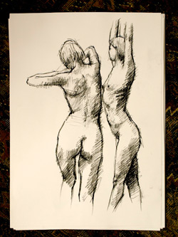 life drawing, pastel