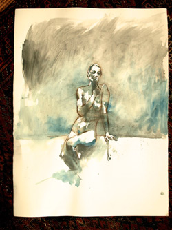 life drawing, mixed media