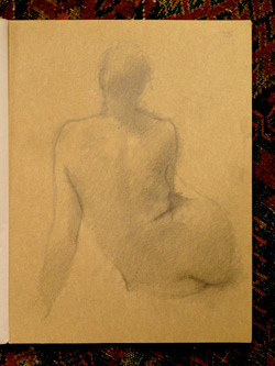 life drawing, sketchbook, pencil 