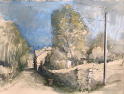 France, Juillac, watercolour