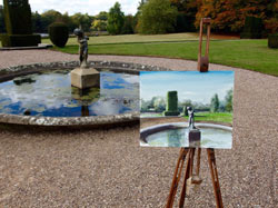 Sudbury Hall, mixed media, plein air