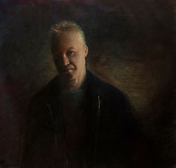Self Portrait, oil pastel
