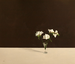 Freesias, acrylic on linen