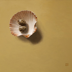 Shells, acrylic on board