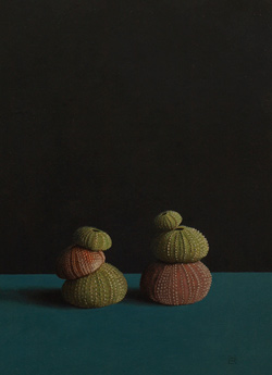 Urchins, acrylic on board