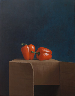 Peppers, acrylic on canvas
