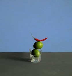 Chilli & Limes, acrylic on linen