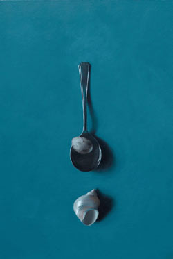 Spoonshells, acrylic on board